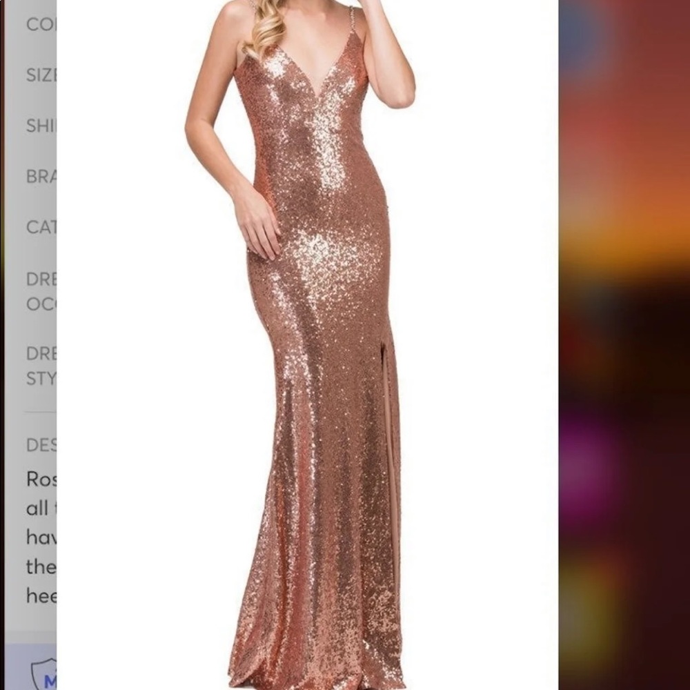 Rose gold dress prom